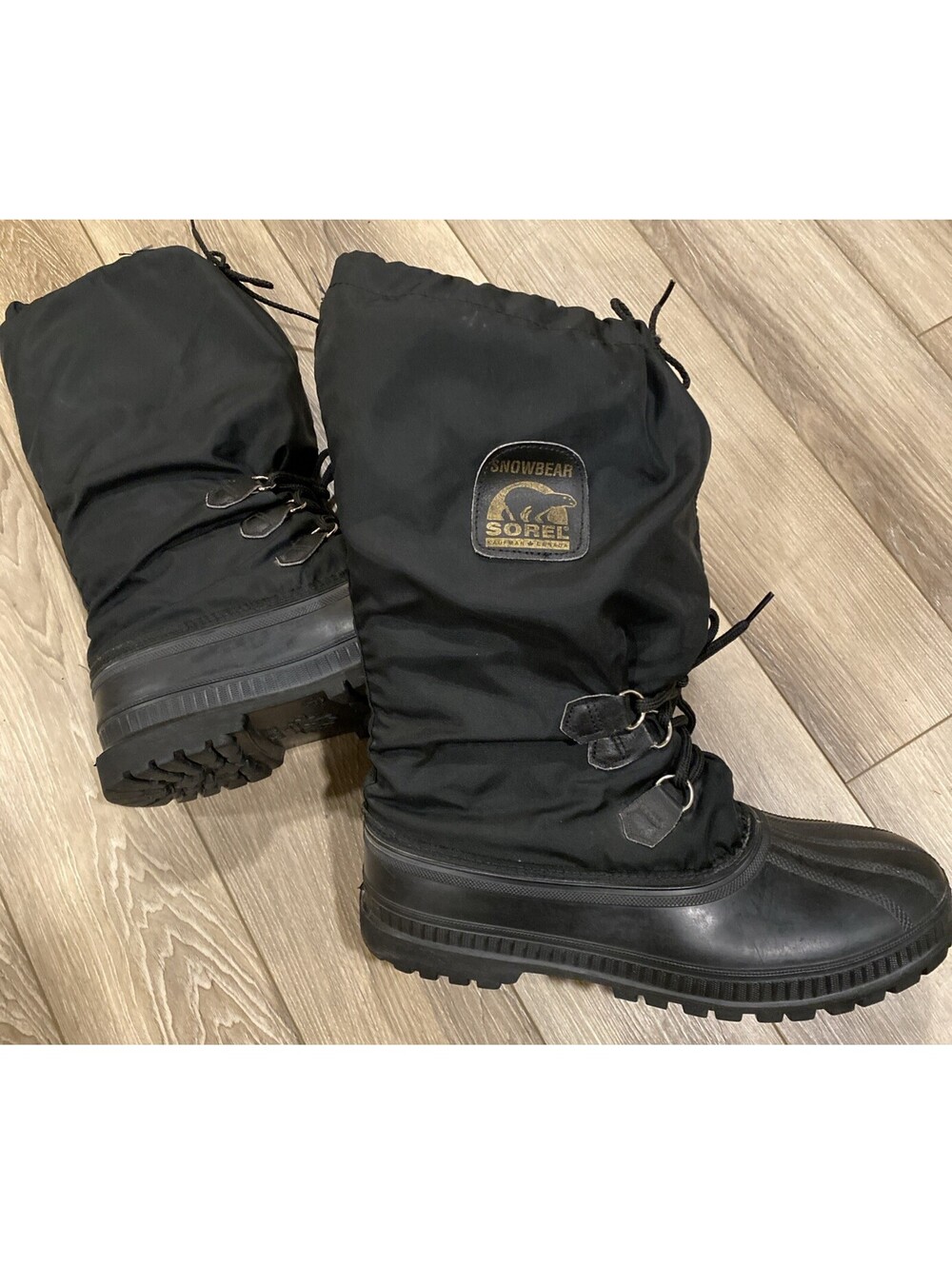 Sorel Snowbear Kaufman Canada Black Insulated Winter Snow Boots Men's Size 12